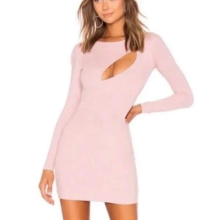 Revolve Light Pink Cut Out Mini Dress By H:Ours